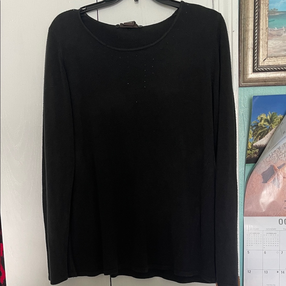 Elegant Black Long Sleeve Women's Top